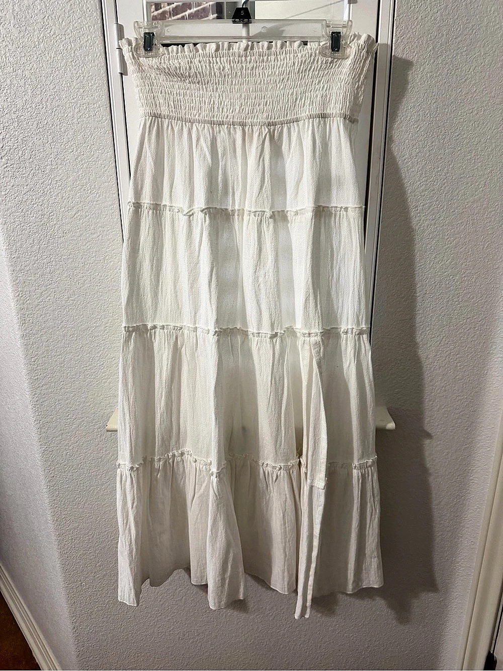Ocean Drive Tiered Maxi Skirt White Size Small Like New